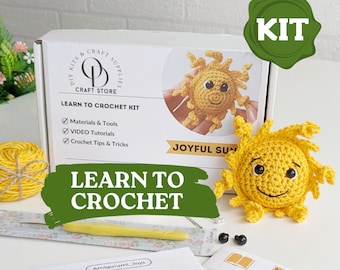 Amigurumi Sun Crochet Kit, Beginner Crochet Project