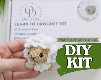 Crochet KIT for Beginners, DIY Amigurumi Sheep, Gift for Crafters