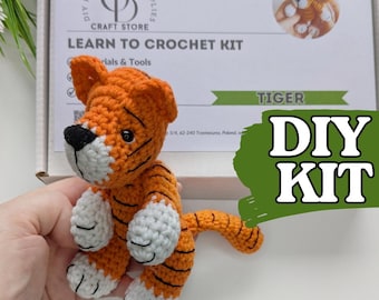 Crochet kit for Beginners, DIY Amigurumi Tiger