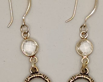 Earrings, earrings, 925 silver, polished, rock crystal,