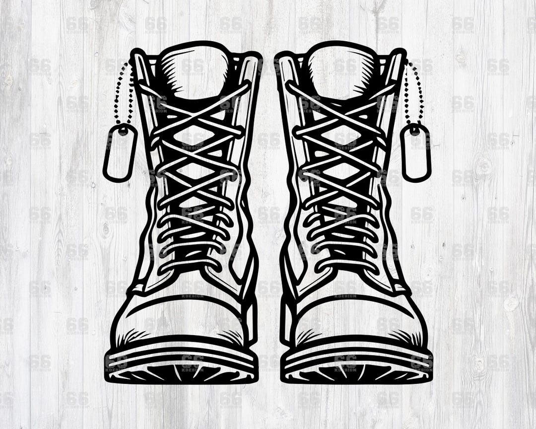 Military Combat Boot SVG - Veteran, Army, Soldier Cut File - Etsy