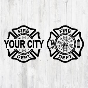 Firefighter Monogram, Firefighter svg, Firefighter Cut File, Firefighter Template, Maltese Cross, Digital File Download