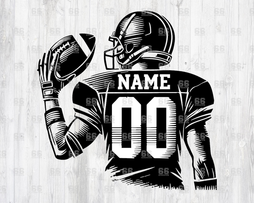 Custom Football Player SVG | Personalized Name and Number | American ...