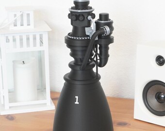Modelo del motor Raptor 3 de SpaceX – 35 cm de altura – Motor de cohete detallado – Decoración de nave espacial para aficionados al espacio y entusiastas de la tecnología.