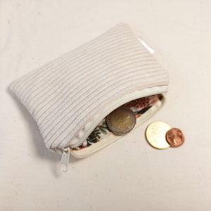 Portemonnaie Cord beige, Baumwollstoff Mini Gelbörse Geldbeutel Portemonnaie Bild 3