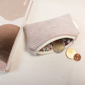 Portemonnaie Cord rosa, Baumwollstoff Mini Gelbörse Geldbeutel Portemonnaie Bild 3