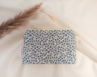 Portemonnaie Blumen blau weiß, Baumwolle | Mini Gelbörse | Geldbeutel | Portemonnaie