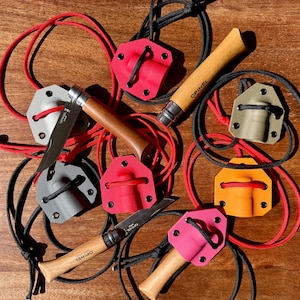 Étui de cou Kydex sur mesure pour Opinel avec dragonne en paracorde | Bushcraft, survie, camping, trekking, EDC
