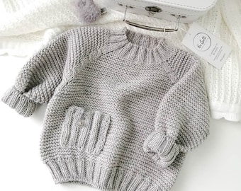 Baby sweater Knitting Pattern for Any Yarn Weight (Author‘s No Stitch-by-Stitch Method)