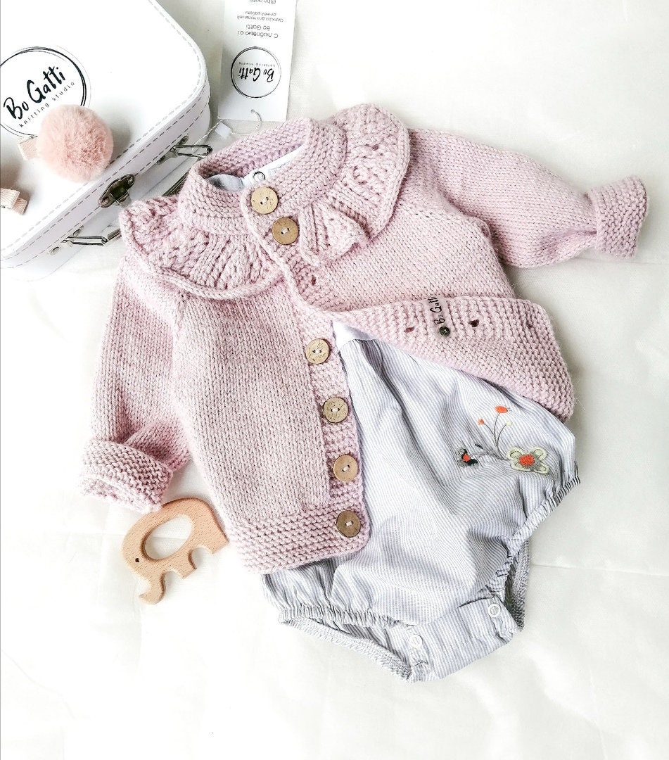 Baby cardigan Knitting Pattern for Any Yarn Weight (Author‘s No Stitch-by-Stitch Method)