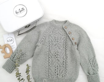 Baby sweater Knitting Pattern for Any Yarn Weight (Author‘s No Stitch-by-Stitch Method)