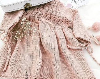 Baby dress Knitting Pattern for Any Yarn Weight (Author‘s No Stitch-by-Stitch Method)