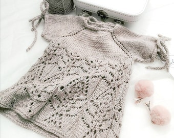 Patrón de tejido para vestido de bebé de cualquier grosor (método del autor sin puntada a puntada)