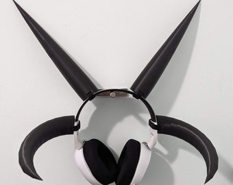 Mörk Borg inspired horns for headphones / headset attachment, demon devil goth gaming cosplay, streamer accessories FREE SHIPPING