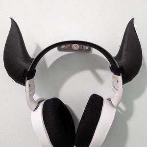 Bowsette-shape horns for headphones / headset attachment, demon devil goth gaming cosplay, streamer accessories FREE SHIPPING image 1