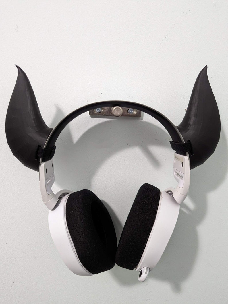 Bowsette-shape horns for headphones / headset attachment, demon devil goth gaming cosplay, streamer accessories FREE SHIPPING image 1