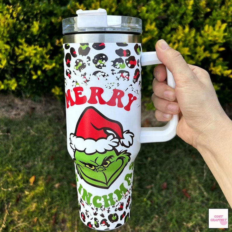 40oz Grinch Tumbler Christmas Grinch Stanley Tumbler Grinch Etsy