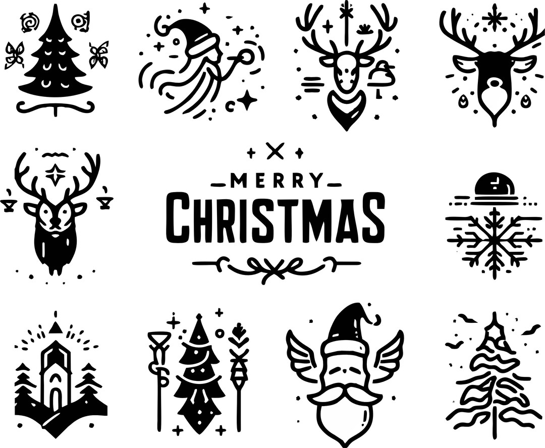 Merry Christmas.christmas in Black Svg Tshirt File for Cut Christmas