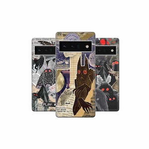 Capa de celular com colagem do Cryptidcore Mothman