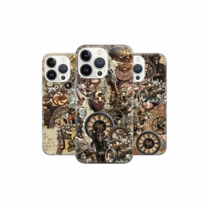 Steampunk art Phone Case Y2k mechanical  Cover for iPhone 16 15Pro, 14, 13, 12, 11,  Pixel 9, 8, 7A, 6A, Samsung Galaxy S24 Ultra, S23fe,