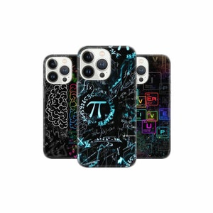 Capa de telefone de conhecimento científico e matemática para iPhone 16 15, 14, 13, 12, 11, Google Pixel 9, 8, 7A, 6A, Samsung Galaxy S24 Ultra, S23fe,