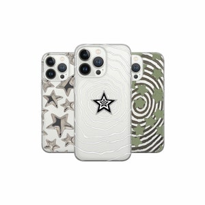 Custodia per telefono Clear Stars Twinkle Cover per iPhone 16 15Pro, 14, 13, 12, 11, Google Pixel 9 8 7A 6A, Samsung Galaxy S24Ultra, S23fe, S22, A54,