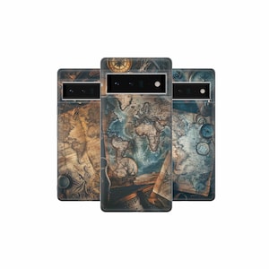 Alte Landkarte Handytasche Directions Cover für Pixel 9 8A 7 Pro Samsung S24 S23 FE A25 A15 iPhone 16 15 14 13 SE