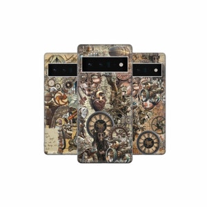 Steampunk art Phone Case Y2k mechanical  Cover for Pixel 9 8A 7 Pro Samsung S24 S23 FE A25 A15 iPhone 16 15 14 13 SE