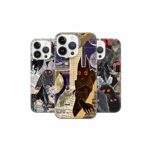 Capa de celular com colagem do Cryptidcore Mothman