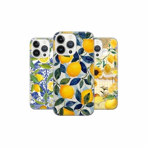 Custodia per telefono con agrumi italiani, modello Amalfi collage, per iPhone 16, 15Pro, 14, 13, 12, 11, Google Pixel 9, 8, 7A, 6A, Samsung Galaxy S24 Ultra, S23fe