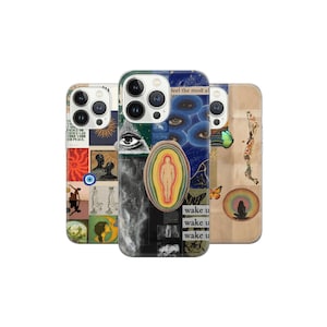 Funda de teléfono antiestrés con diseño vintage de yoga para iPhone 16, 15, 14, 13, 12 Pro, 11, XR, SE, Samsung S23, S22, A73, A53, A14, S21, Fe, S20, S24, Pixel 9, 8, 7