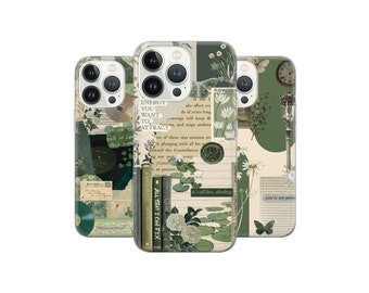 Étui pour téléphone vert sauge Earthy Cover pour iPhone 15 14 13 12 Pro 11 XR SE, Samsung S23 S22 A73 A53 A14 S21 Fe S20, Pixel 8 pro 7 6A