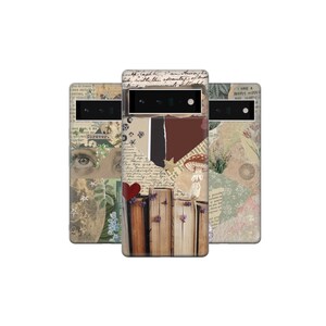 Custodia per telefono collage minimalista Cover moodboard vintage per Pixel 9 8 8 pro 7A 7 pro 6A iPhone 16 15 14 13 12 11 Samsung S23 S22 A73 A53 S24