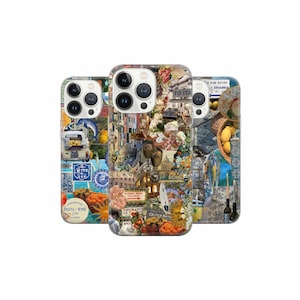 Italia collage Phone Case Italy summer Cover for iPhone 16 15Pro, 14, 13, 12, 11, Google Pixel 9 8 7A 6A, Samsung Galaxy S24Ultra S23fe S22,