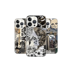 grunge collage Phone Case Rock style Cover for iPhone 16 15 14 13 12 Pro 11 XR SE Samsung S23 S22 A73 A53 A14 S21 Fe S20 S24 Pixel 9 8 7 6