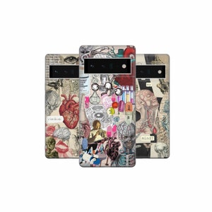 Funda de teléfono con diseño de anatomía y tablero de estado de ánimo para Pixel 9, 8A, 7 Pro, Samsung S24, S23 FE, A25, A15, iPhone 16, 15, 14, 13 SE