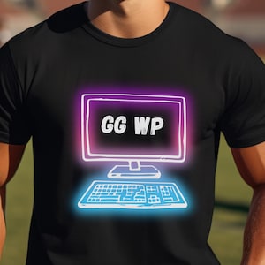 maglietta gg wp, maglietta gg wp, maglietta GG, maglietta neon, abbigliamento da gioco, abbigliamento da giocatore, abbigliamento per videogiochi, regalo per giocatori su PC, regalo da gioco, gg wp