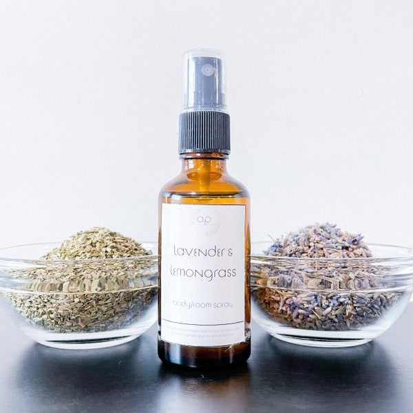 Lavender and lemongrass essential body or room spray