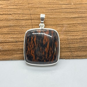 Mahogany Obsidian Gemstone Pendant, 925 Sterling Silver Pendant, Gemstone pendant.