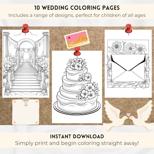Wedding Coloring Pages for Kids, Wedding Coloring Book, Wedding Coloring Book for Kids, Wedding Coloring Printable, Wedding Coloring PDF.