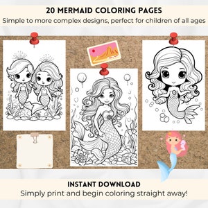 Mermaid Coloring Pages For Kids, Mermaid Coloring Pages, Mermaid Coloring Book, Mermaid Birthday Party, Kids Coloring Book Download PDF.