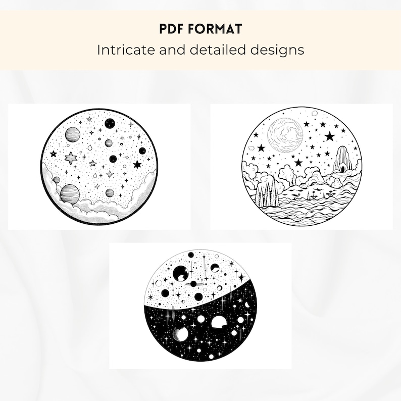 Circular Celestial Coloring Pages, Sun Coloring, Moon Coloring, Stars Coloring, Planet Coloring, Galaxy Coloring, Sun Moon Star Coloring, Mystical Coloring, Adult Coloring Pages, Adult Coloring, Adult Coloring Digital Download.
