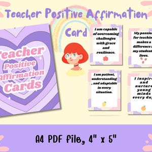 Teacher Positive Affirmation Cards - Great for Teacher's day Gifts, The new teacher or Any Teacher Appreciation Gift. Gift for teachers.