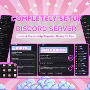 Ästhetisches Anime Discord Template mit Bots & Emotes | Vorgefertigtes Layout für VTubers, Streamer