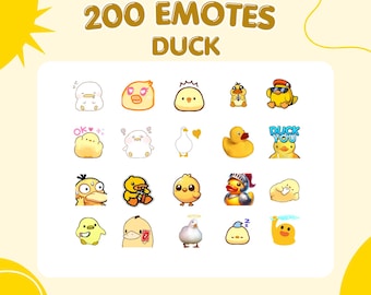 200+ Duck Emote Pack | Twitch Discord Emotes | Animated and Static | Streamer Bundle PNG GIF