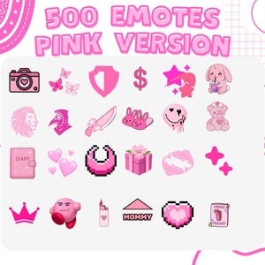 500+ Kawaii Pink Emotes Pack: Discord & Twitch Emoji (Commercial Use)