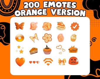 Animated Orange Emotes, Spooky Halloween Fall Streamer Pack (Digital Download)