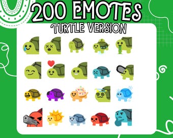 Turtle Emote Pack 200+ Cute Animal Emotes for Discord & Twitch, Slow Pace Theme, Kawaii Streamer Bundle, Commercial Use