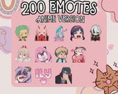 200+ Kawaii Anime Chibi Emotes, Twitch, Discord, Kick (Digital Download)