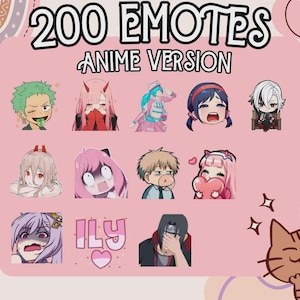 Anime Emotes Pack 200-Plus Discord Twitch Kawaii Commercial Use